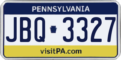 PA license plate JBQ3327