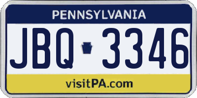 PA license plate JBQ3346