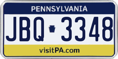 PA license plate JBQ3348