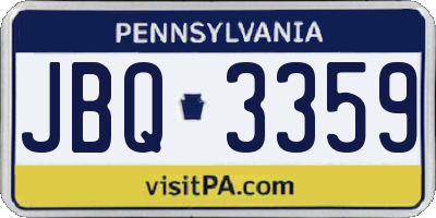 PA license plate JBQ3359