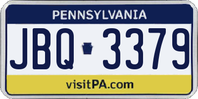PA license plate JBQ3379