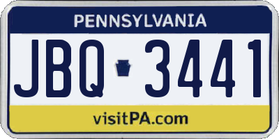 PA license plate JBQ3441