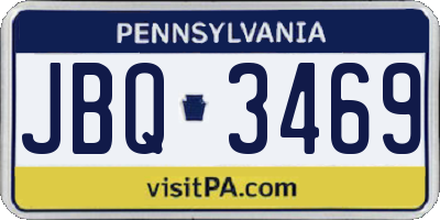 PA license plate JBQ3469
