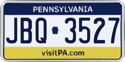 PA license plate JBQ3527