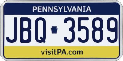 PA license plate JBQ3589