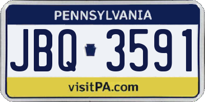 PA license plate JBQ3591
