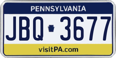 PA license plate JBQ3677