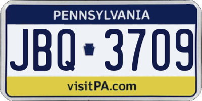 PA license plate JBQ3709