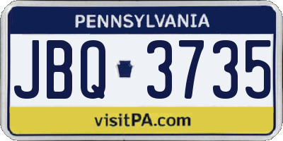 PA license plate JBQ3735