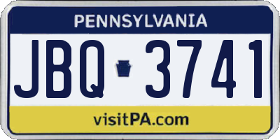 PA license plate JBQ3741