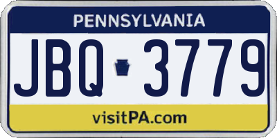 PA license plate JBQ3779
