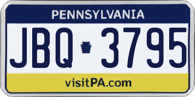 PA license plate JBQ3795
