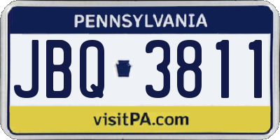 PA license plate JBQ3811