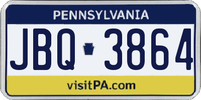 PA license plate JBQ3864