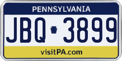 PA license plate JBQ3899