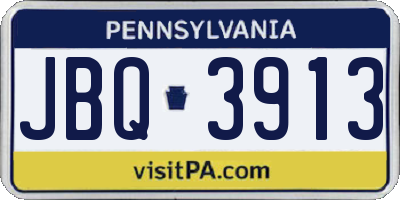 PA license plate JBQ3913