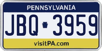 PA license plate JBQ3959