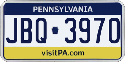 PA license plate JBQ3970
