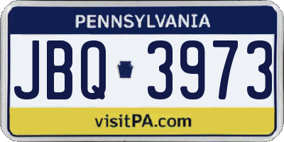 PA license plate JBQ3973