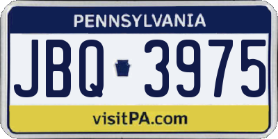 PA license plate JBQ3975