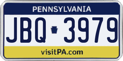 PA license plate JBQ3979