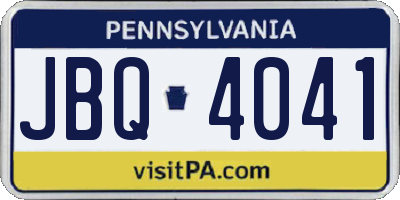 PA license plate JBQ4041