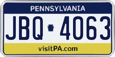 PA license plate JBQ4063
