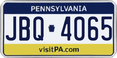 PA license plate JBQ4065