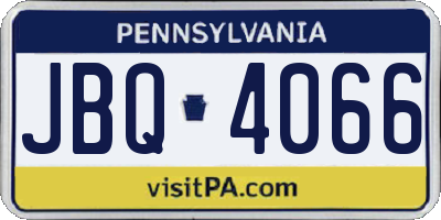 PA license plate JBQ4066