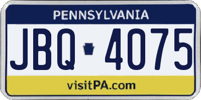 PA license plate JBQ4075
