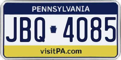 PA license plate JBQ4085