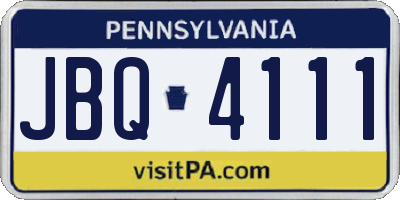 PA license plate JBQ4111