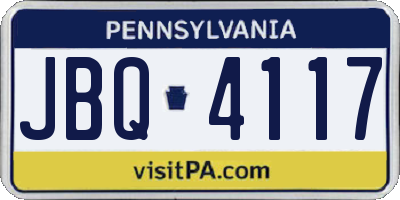 PA license plate JBQ4117