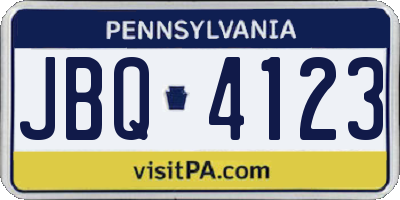 PA license plate JBQ4123