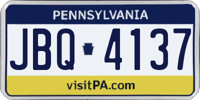 PA license plate JBQ4137