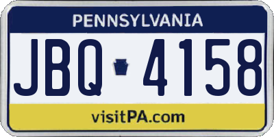 PA license plate JBQ4158