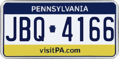 PA license plate JBQ4166