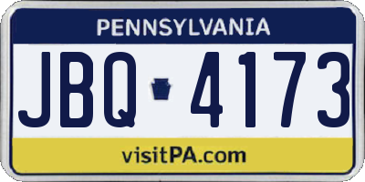 PA license plate JBQ4173