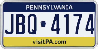 PA license plate JBQ4174
