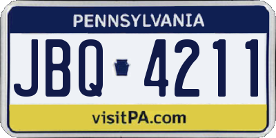 PA license plate JBQ4211