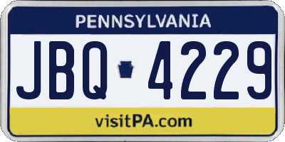 PA license plate JBQ4229