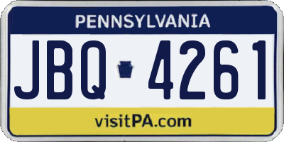 PA license plate JBQ4261