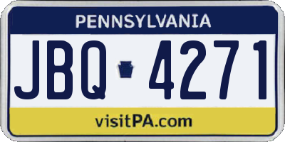 PA license plate JBQ4271