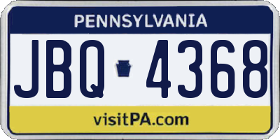PA license plate JBQ4368