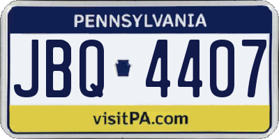PA license plate JBQ4407