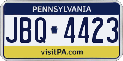 PA license plate JBQ4423