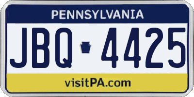 PA license plate JBQ4425
