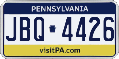 PA license plate JBQ4426