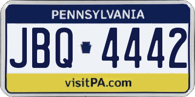 PA license plate JBQ4442