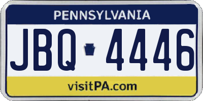 PA license plate JBQ4446